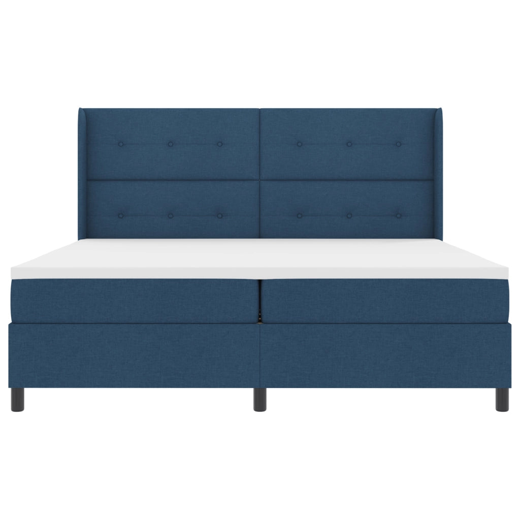 Letto a Box Spring  con Materasso e LED Blu 200x200 cm Tessuto