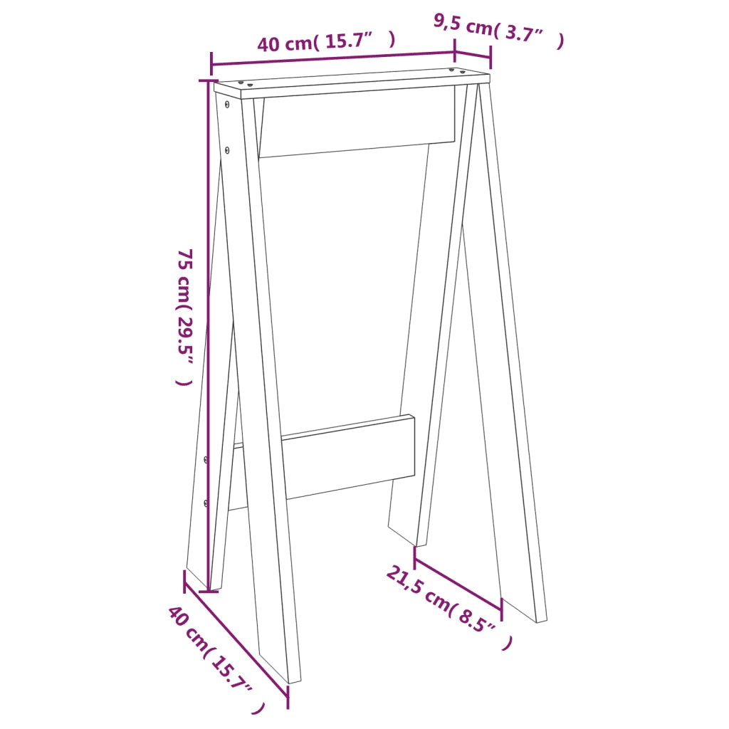 Sgabelli 2 pz 40x40x75 cm in Legno Massello di Pino 823669
