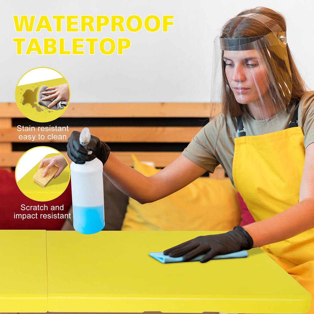 Tavolo-Xylo-125cm pieghevole giallo regolabile portatile 135kg
