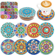 Set di diamanti per piatti - pittura con diamanti artistica per adulti e bambini - 8 pezzi piatti DIY mandala con adesivi per principianti