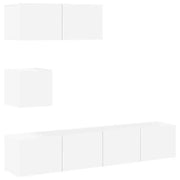 Set di Mobili Porta TV 4 pz | Armadietto TV | Mobile Porta TV Bianco in Legno Multistrato