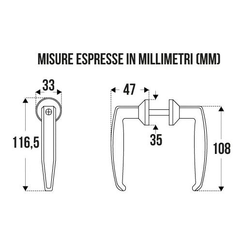 MANIGLIA CROMO CON VITE