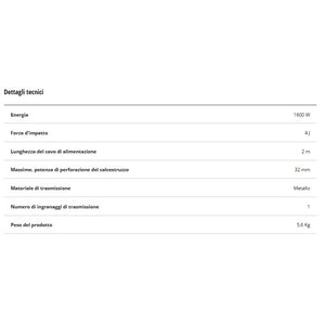 MARTELLO TASSELLATORE TH/RH 1600 1600W 4J