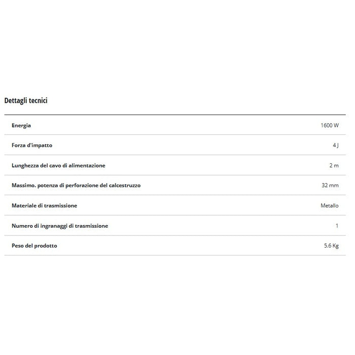MARTELLO TASSELLATORE TH/RH 1600 1600W 4J