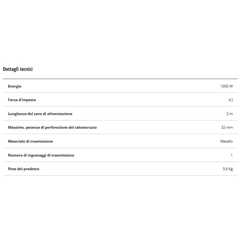 MARTELLO TASSELLATORE TH/RH 1600 1600W 4J
