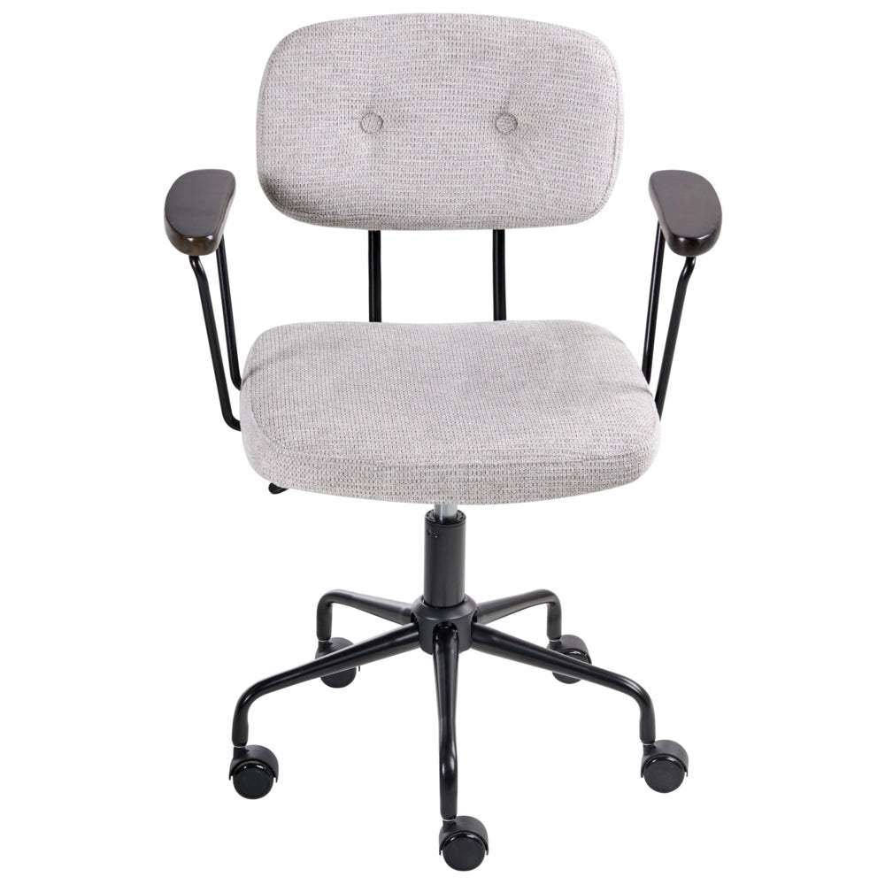 Sedia da ufficio tradizionale in tessuto girevole regolabile grigio chiaro stile moderno home office