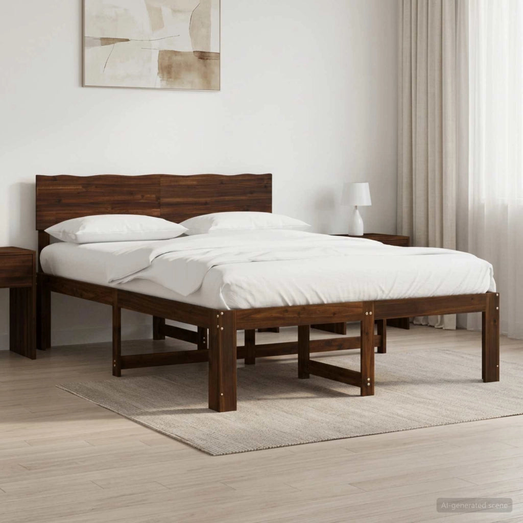 Letto matrimoniale con testiera ROSTOCK Marrone Scuro 3405428