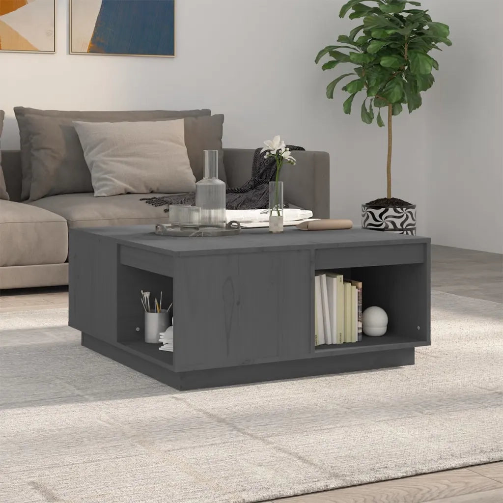 Tavolino da salotto | Tavolino da caff¨¨ | Tavolino da Soggiorno Grigio 80x81x36,5 cm Legno Massello di Pino