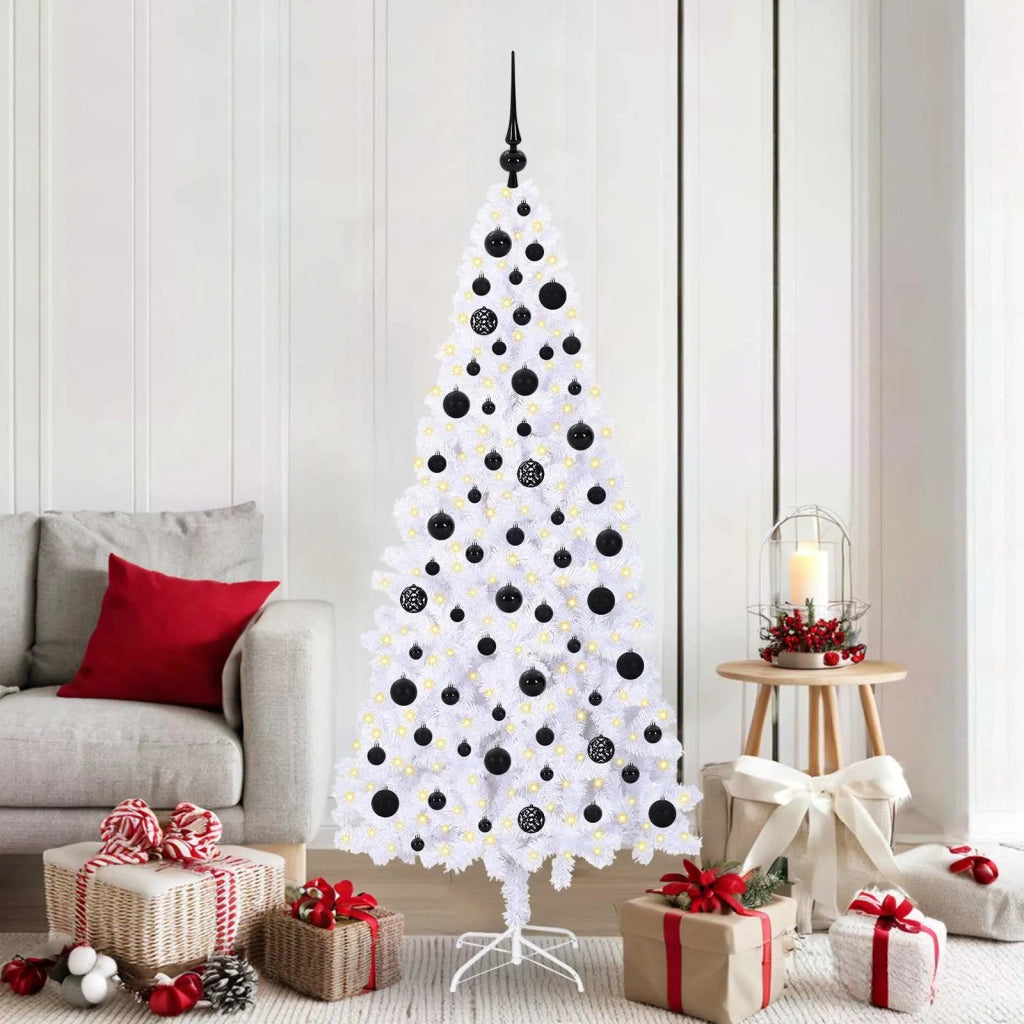 Albero di Natale | Decorazioni natalizie artificiale Bianco 180 cm PVC e Acciaio