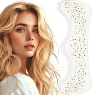 Tatuaggi per il viso da estate 4 pezzi con glitter dorato per sprogetti estivi adesivi per feste e festival.