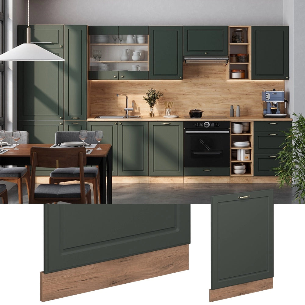 Pannello frontale della lavastoviglie Fame-Line Verde-oro rustico/Rovere dorato 60 cm, PL Antracite Vicco