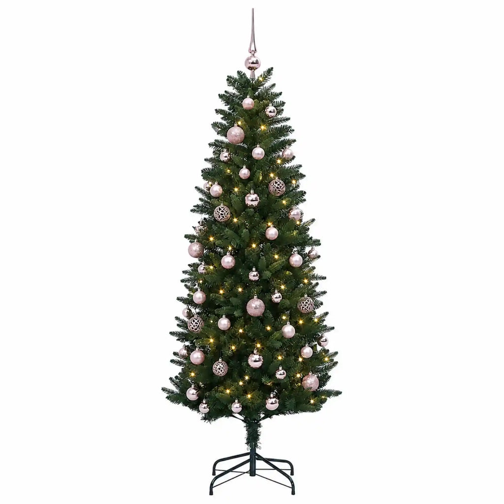 Albero di Natale Artificiale con Palline 150 cm 150 LED 3465828