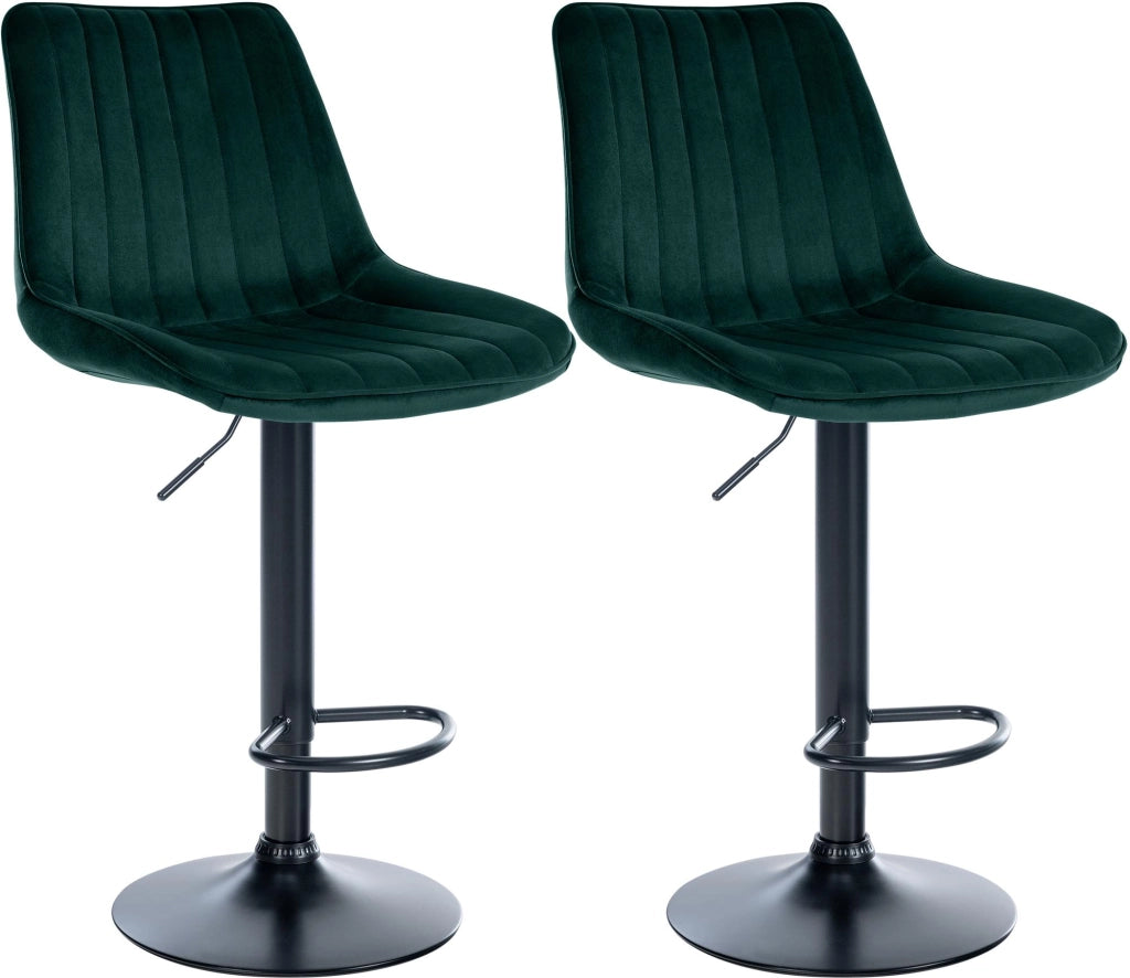 2er Set Barhocker Toni Samt schwarz
