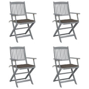 Sedie da Giardino Pieghevoli 4pz con Cuscini in Massello Acacia cod mxl 8153
