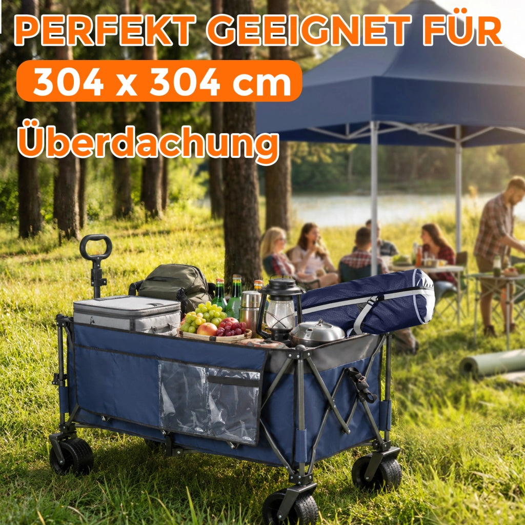 CARRELLO PIEGHEVOLE 120x57,5x44 cm Acciaio Blu Grigio 250 kg