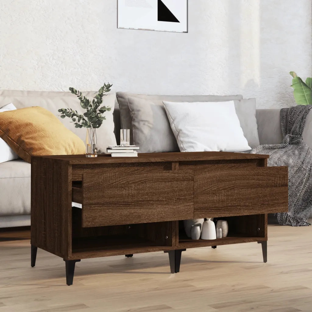 Tavolini 2 pz | Tavolo laterale Rovere Marrone 50x46x50 cm in Legno Multistrato