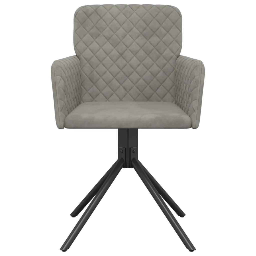 Sedie da Pranzo Girevoli 2 pz Grigio Chiaro in Velluto cod mxl 12265