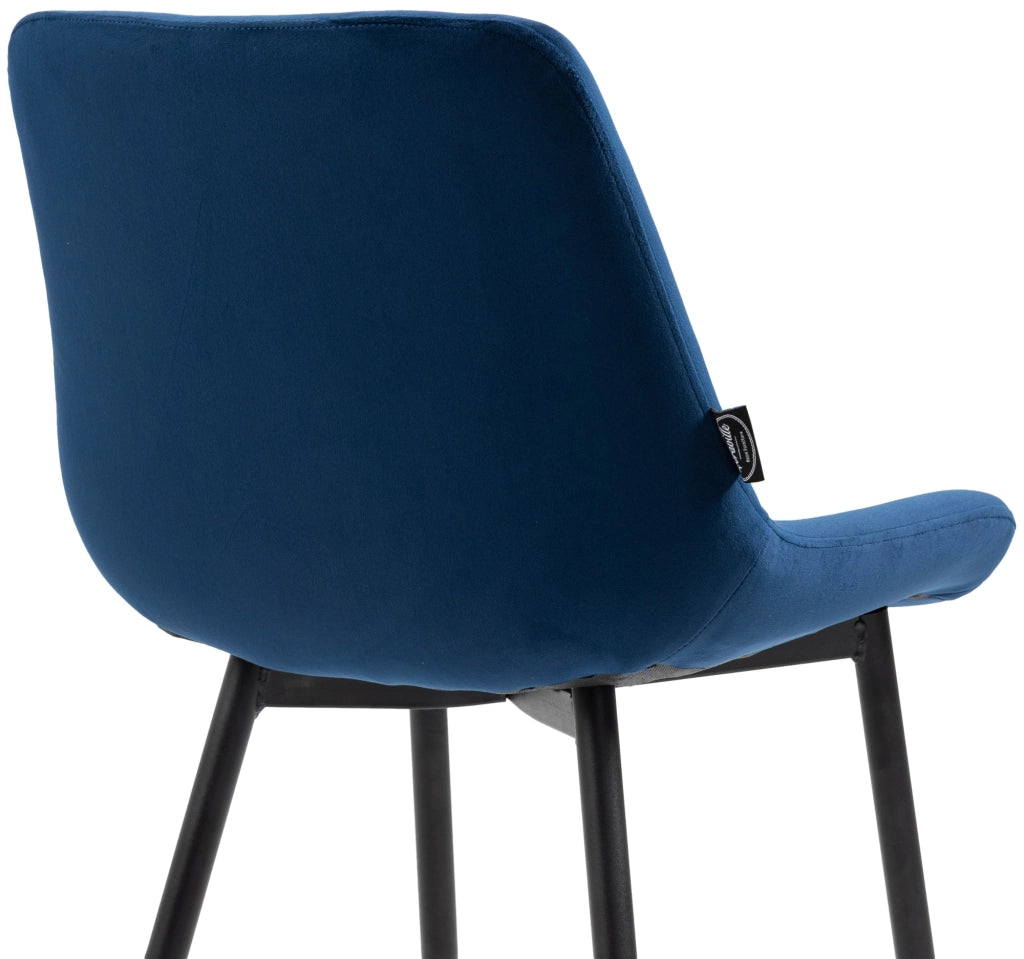 Set di 2 sedie da pranzo Victoria in velluto blu