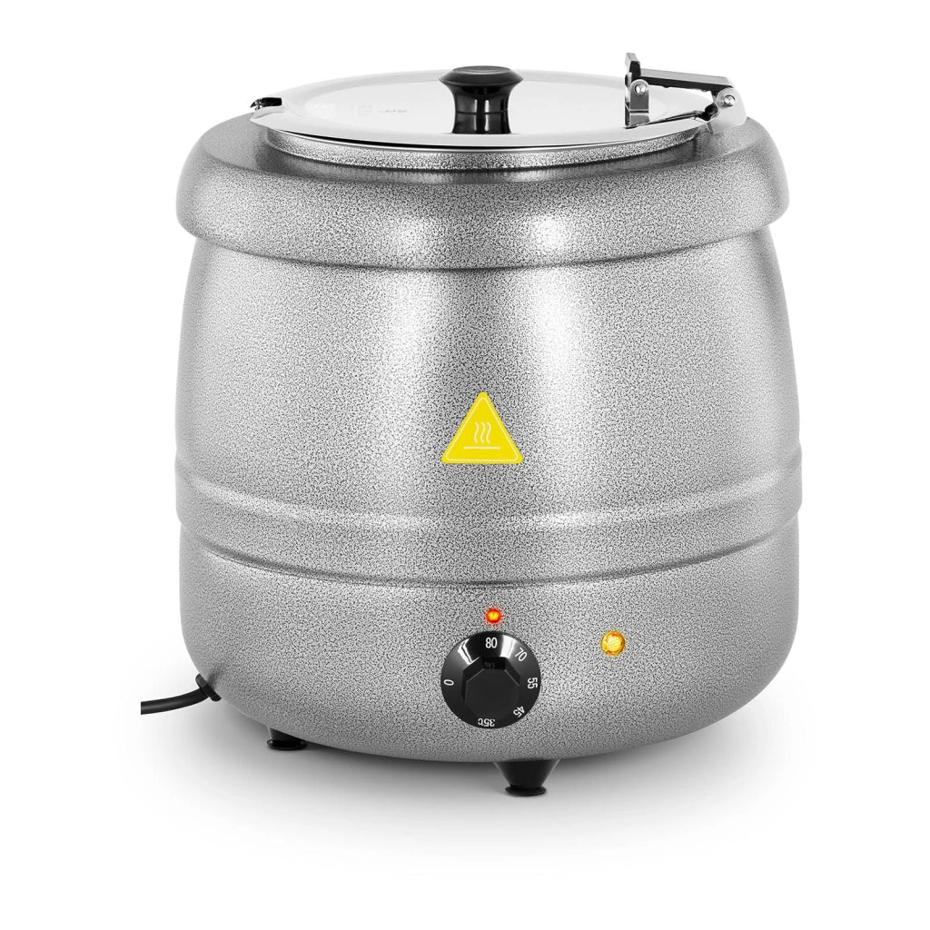 Zuppiera elettrica professionale (400 watt 10 litri 35 - 80 °C argento acciaio e acciaio inox) 14_0004128