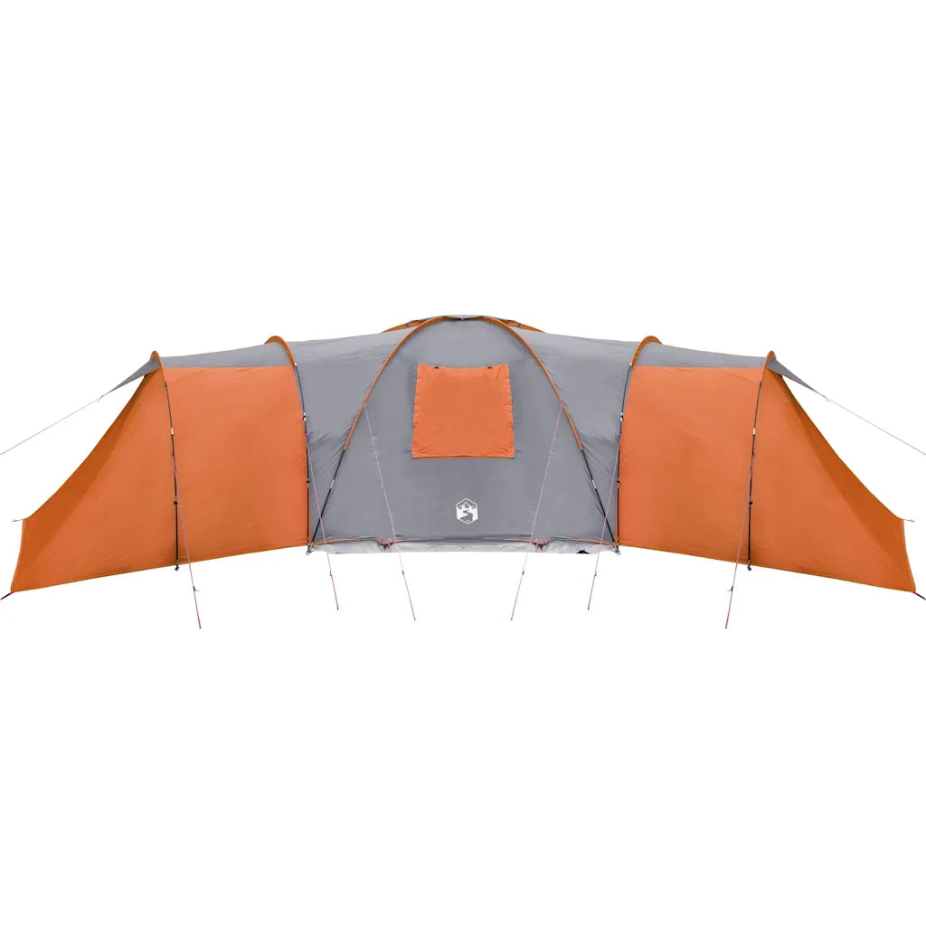 Tenda da Campeggio a Cupola 12 Persone Grigio e Arancione 94348