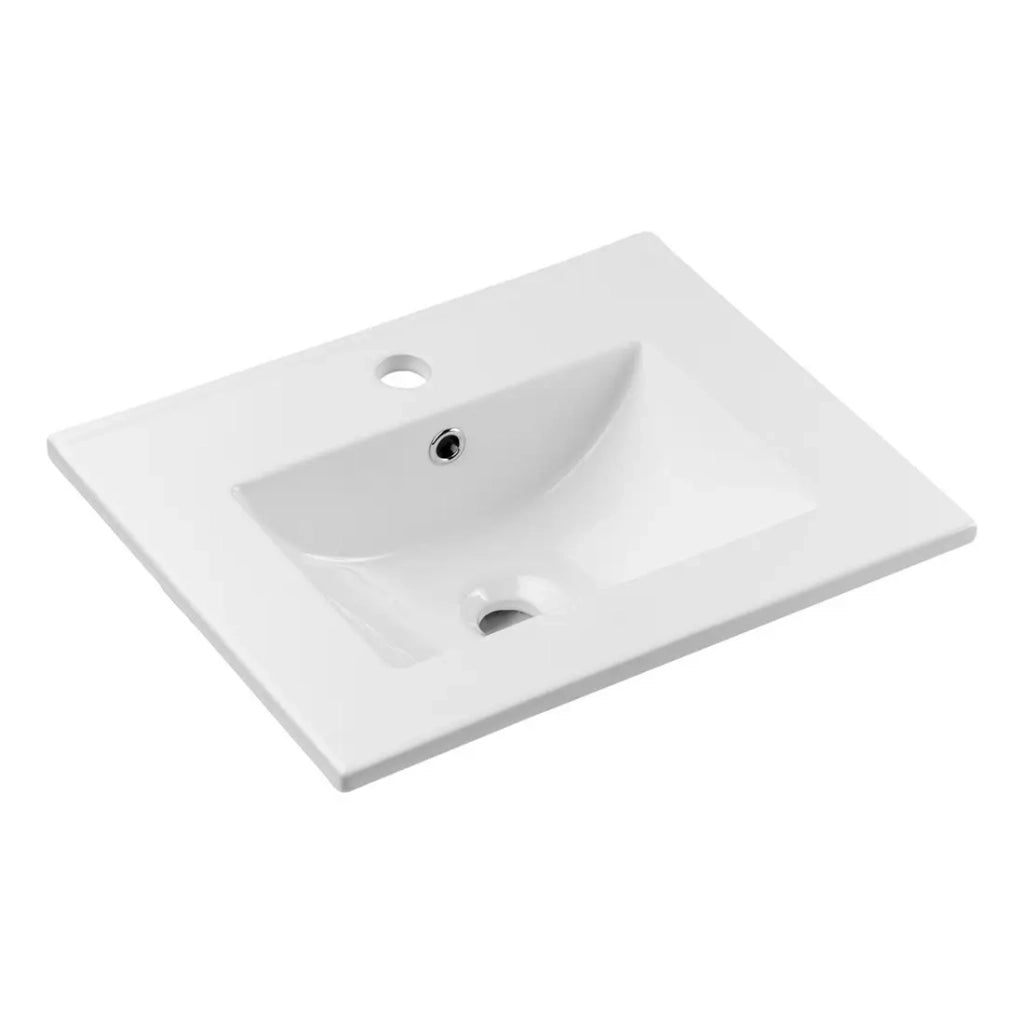 Lavabo da incasso FLOW 50 cm in ceramica bianca lucida