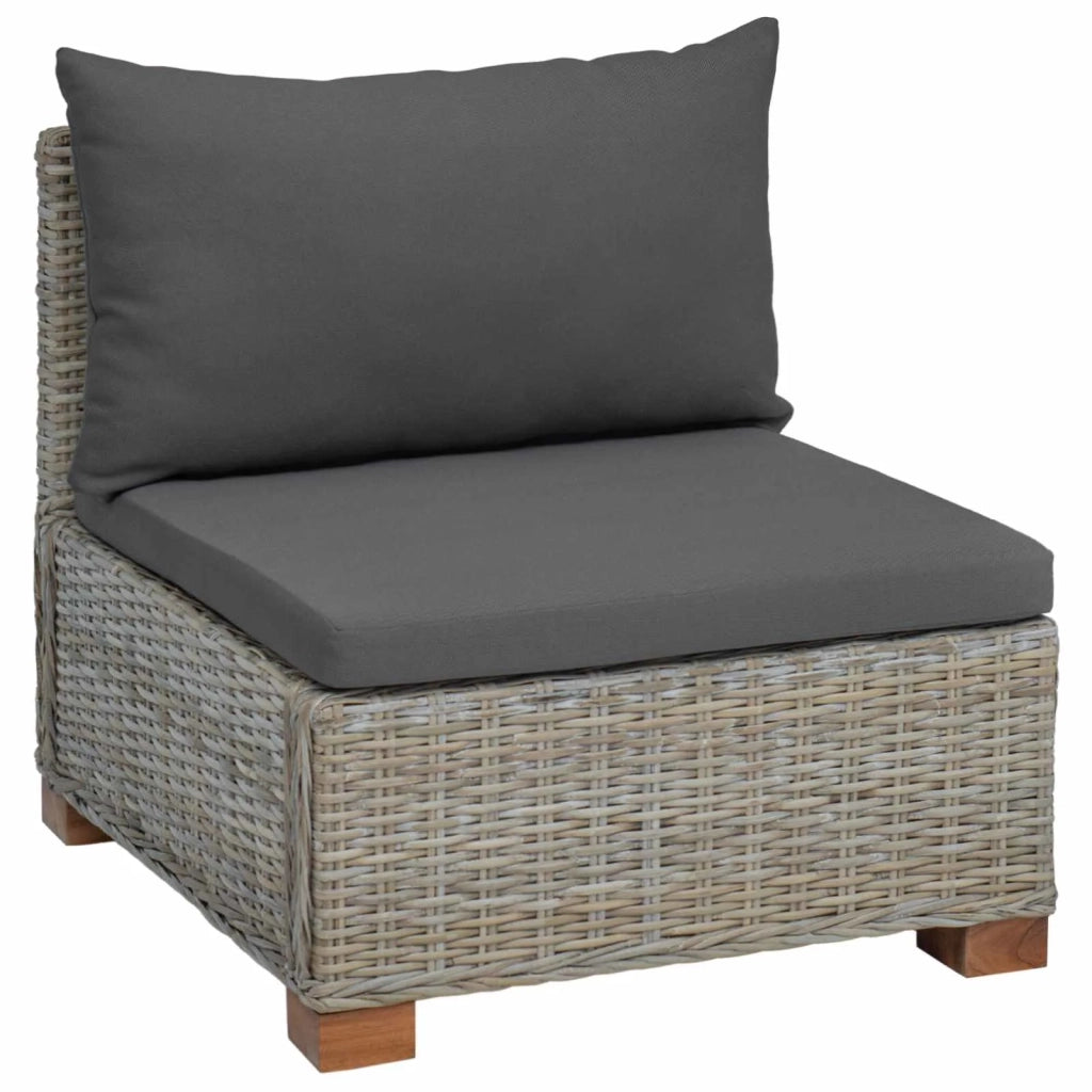Divano Medio con Cuscini GENDT Rattan naturale Grigio Kubu 42034389