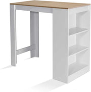 Tavolo alto da bar BARTH da 2 a 4 persone piano in legno bianco imitazione faggio