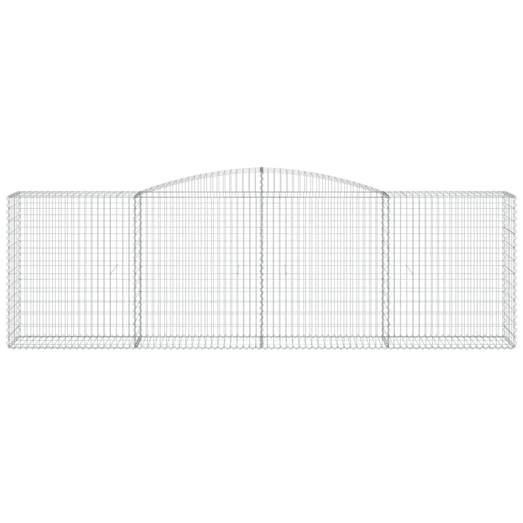Set di 4 gabbioni ad arco per recinzione gabbia o muro di contenimento 400 x 50 x 120/140 cm ferro zincato argento 02_0041493