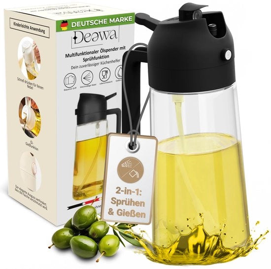 Olioverstuiver Moderno con Funzione di Spray e Piegamento - Verstuiver Pratico e Stilistico per Olio in Cucina