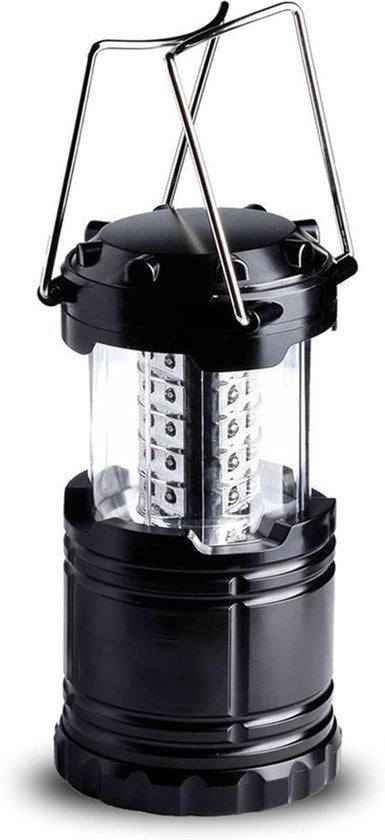 Lampada da Campeggio - Lampada da Campeggio a LED - Funzionante con Batterie - Lampada Ripiegabile - 30 LED - Illuminazione di Emergenza Portatile per Esterno - Nero