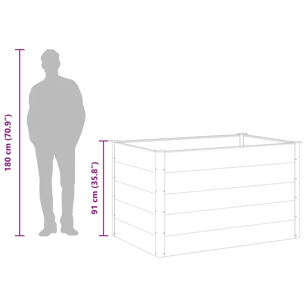 Letto Rialzato da Giardino in WPC 150x100x91 cm Grigio 43610