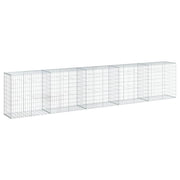 Gabbione recinto a gabbia muro di contenimento con coperchio 500 x 50 x 100 cm ferro zincato argento 02_0040173