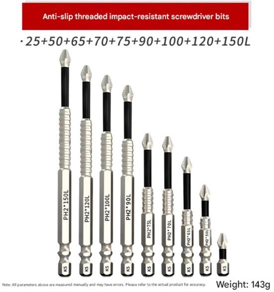 Set di chiavi a maglia antiscivolo da 9 pezzi - chiavi a maglia magnetiche PH2 - acciaio inox - diametro 25 a 150 mm - progettato per durata, ergonomico e antiscivolo