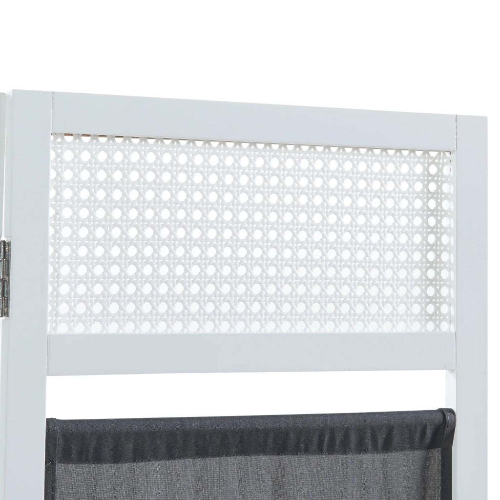 Paravento in bambù 160 x 170 cm bianco grigio scuro 03_0010225