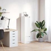 Credenza-Buffet-Armadio da cucina Bianca 29,5x34x119,5 cm in Legno Multistrato