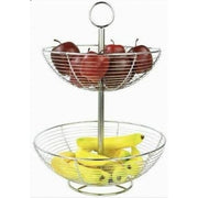 Trade Shop - Ciotola Cesto Frutta Ellisse Supporto Casa Tavolo Da Pranzo Accessori 2 Livelli -
