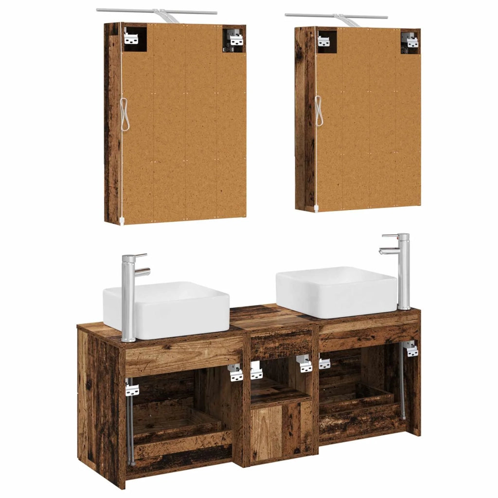 Set di mobili per il bagno 5 pcs Legno antico 3406765