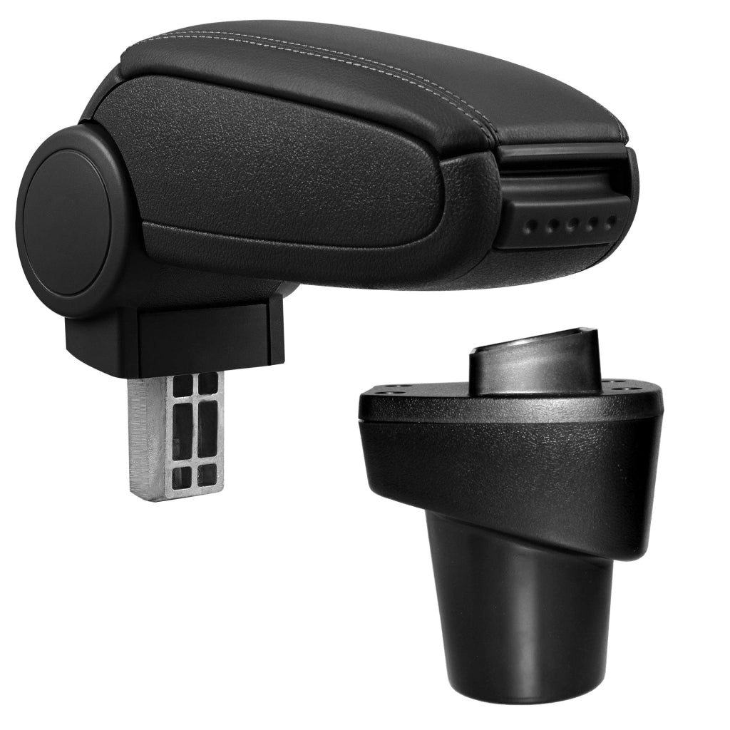 Bracciolo centrale Citroën C1 Peugeot 108 con vano in materiale sintetico nero e cuciture nere 03_0000326