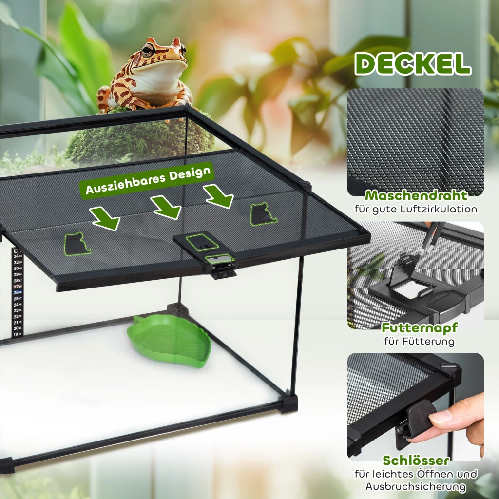 Terrario per rettili ¨C Minimal ¨C Nero 50x30x35 cm
