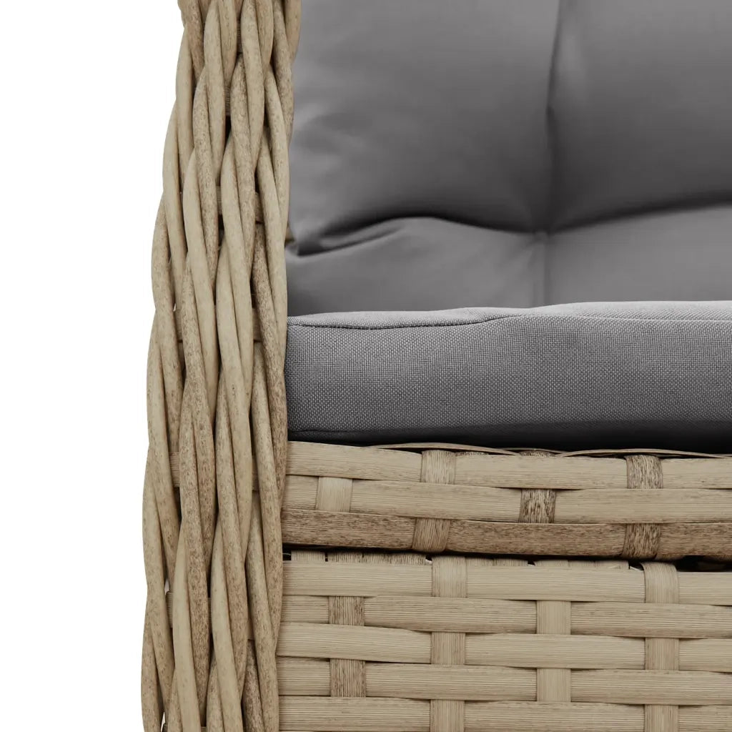 Set da Pranzo da Giardino 9 pz con Cuscini Beige in Polyrattan 3262933