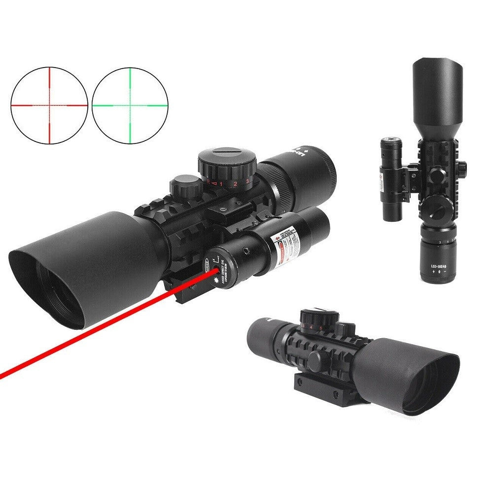 Trade Shop - Mirino Ottico Di Precisione Per Fucile Carabina Con Reticolo Illuminato 3-10x40 -