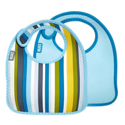 Lotto 2 Bavaglini per Bambino Serie Mess Mate in Neoprene Impermeabile Blu Built