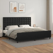 Giroletto con Testiera-Struttura Letto con testiera Nero 200x200 cm in Similpelle 580831