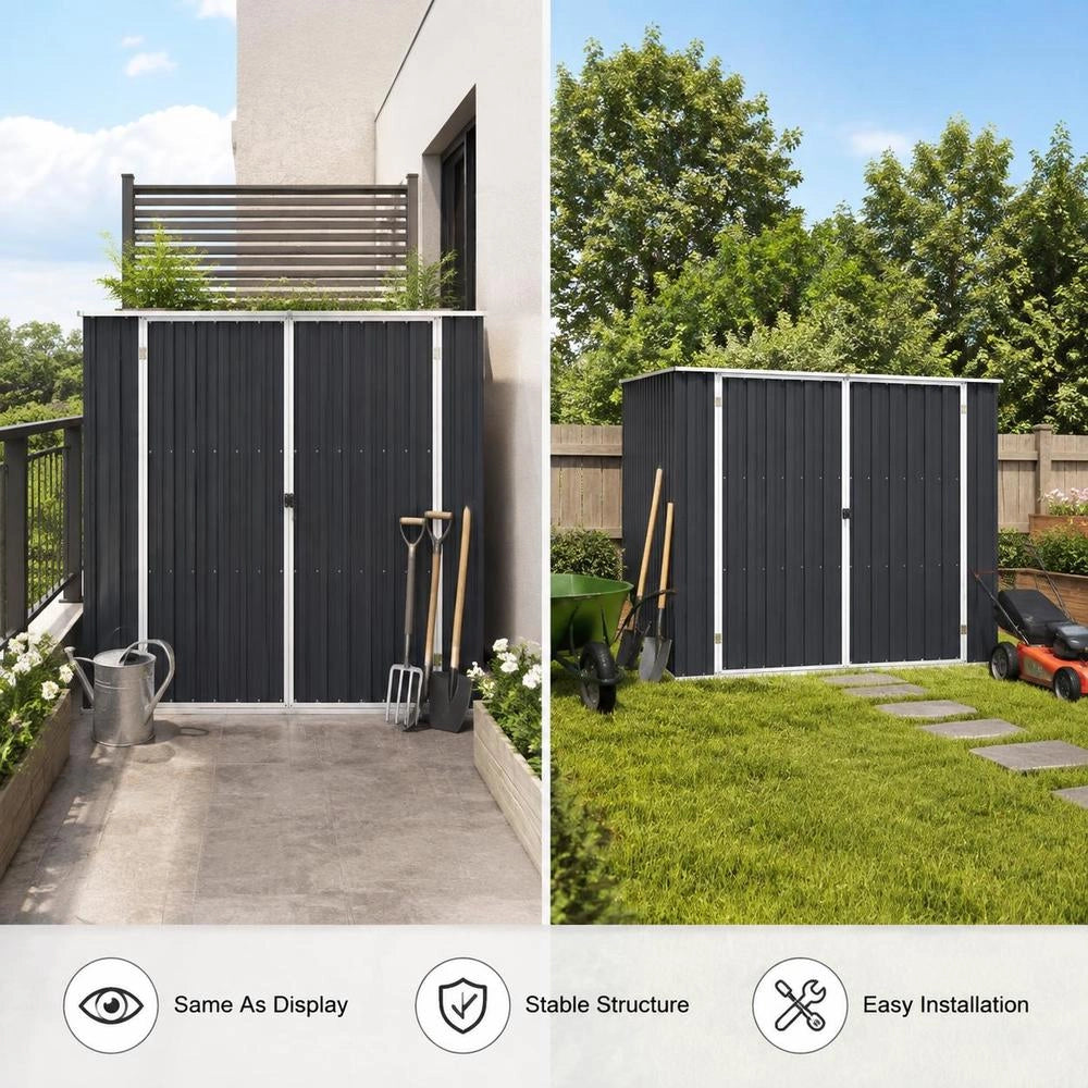 Garden Shed, Anthracite, 195x198x159 Cm, Galvanized Steel