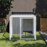 Gabbia per polli con recinto antracite 110x201x110 cm in acciaio zincato 172359