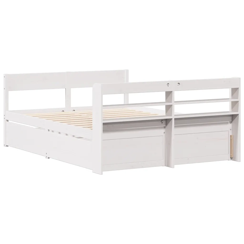 vidaXL Letto senza Materasso Bianco 120x200 cm Legno Massello di Pino