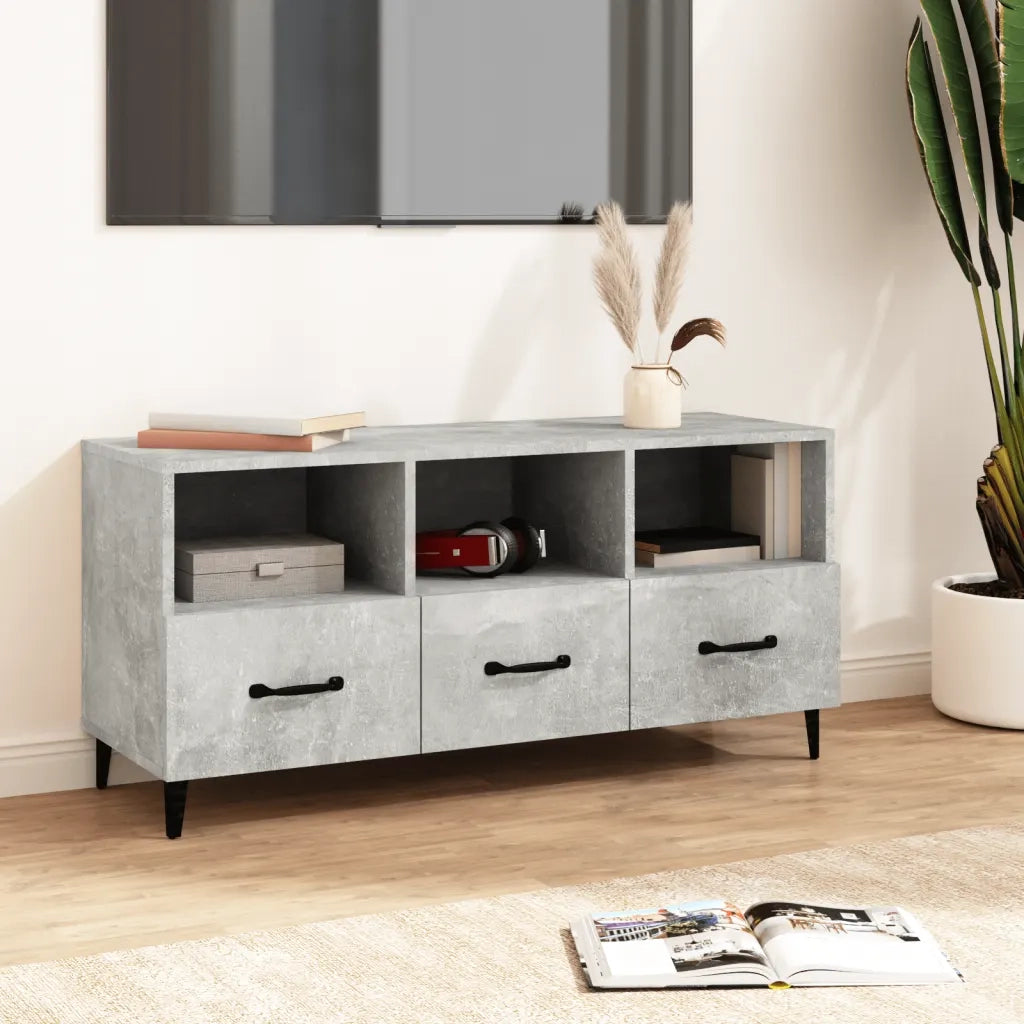 Mobile Porta TV-Mobile per TV-Credenza TV Grigio Cemento 102x35x50 cm Legno Multistrato