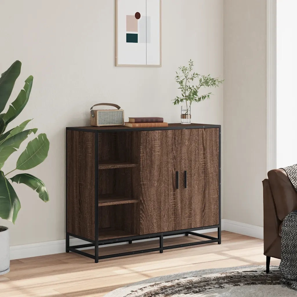 Credenza | Madia | Buffet da pranzo | Armadio da pranzo Rovere Marrone 92x35x76 cm in Legno Multistrato