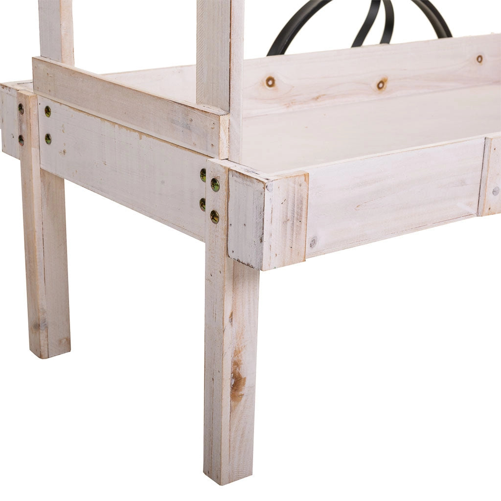 Carrello espositivo in legno bianco 119x68x138h