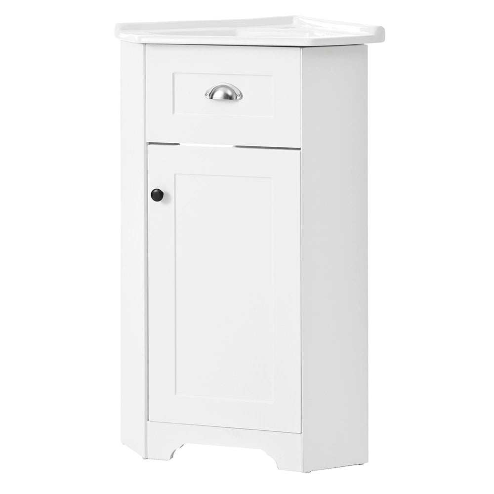 Armadio bagno compatto con lavabo - Xylo - MDF resistente all'acqua, ceramica